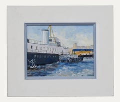 Alan Brown - Framed Contemporary Oil, HMS President, River Thames