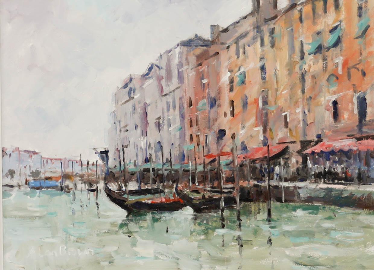 Alan Brown - Olio impressionista contemporaneo, Canale di Venezia - Painting di  Ali Alışır