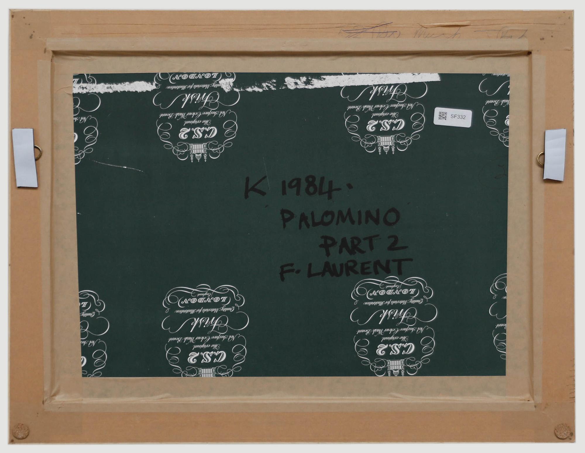 Firmato in basso a destra. Inscritto sul verso. Presentato in una cornice di legno dipinta di bianco. A bordo.