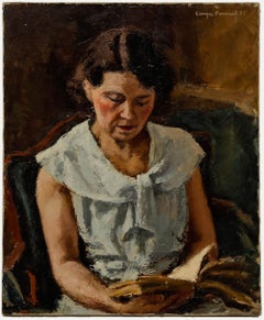 Georges Pacouil (1903-1996) - Olio della metà del XX secolo, lettura silenziosa