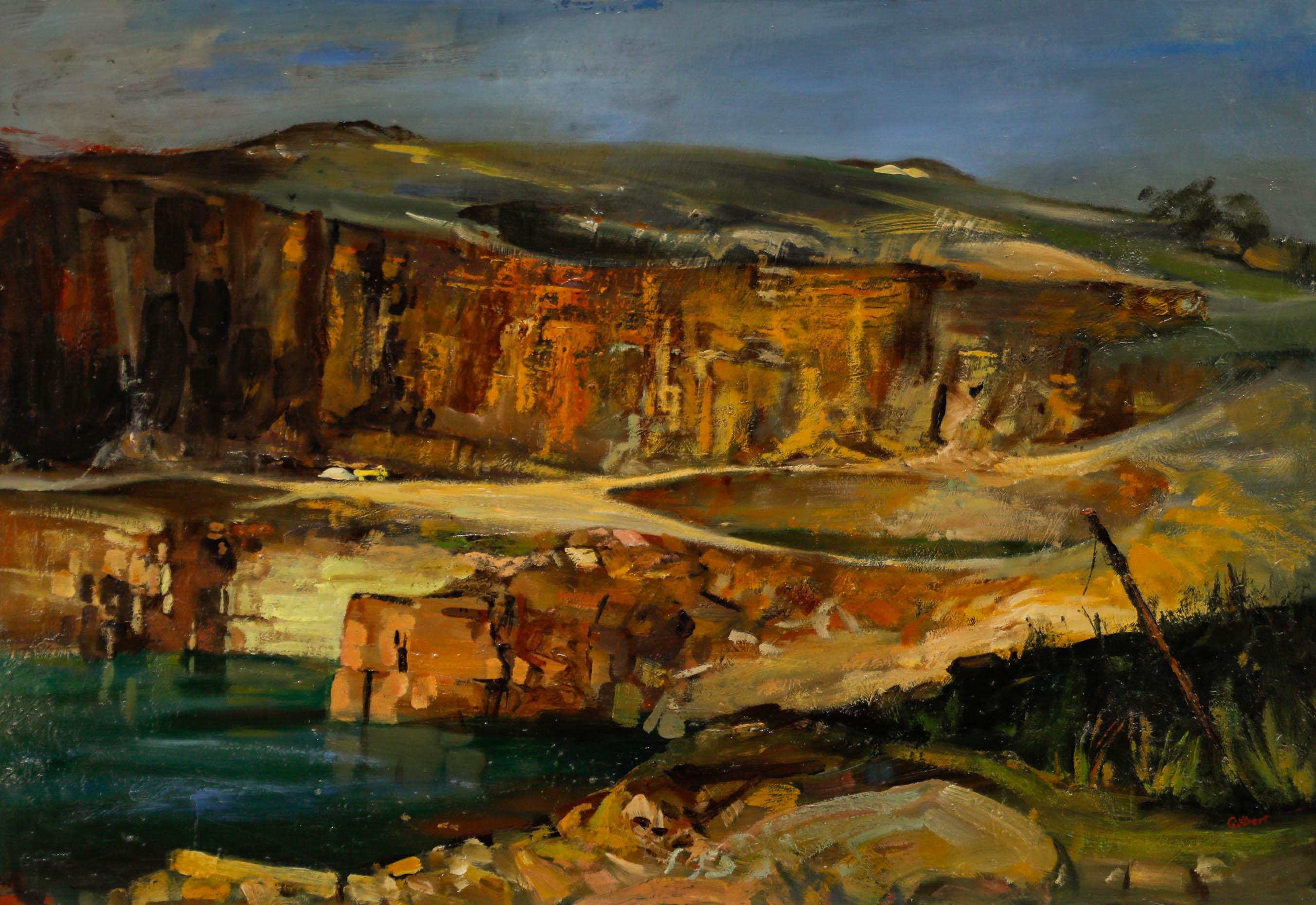 Gilbert - Olio del XX secolo, Bacino di Winscar, Ponte di Dunford - Painting di  Ali Alışır