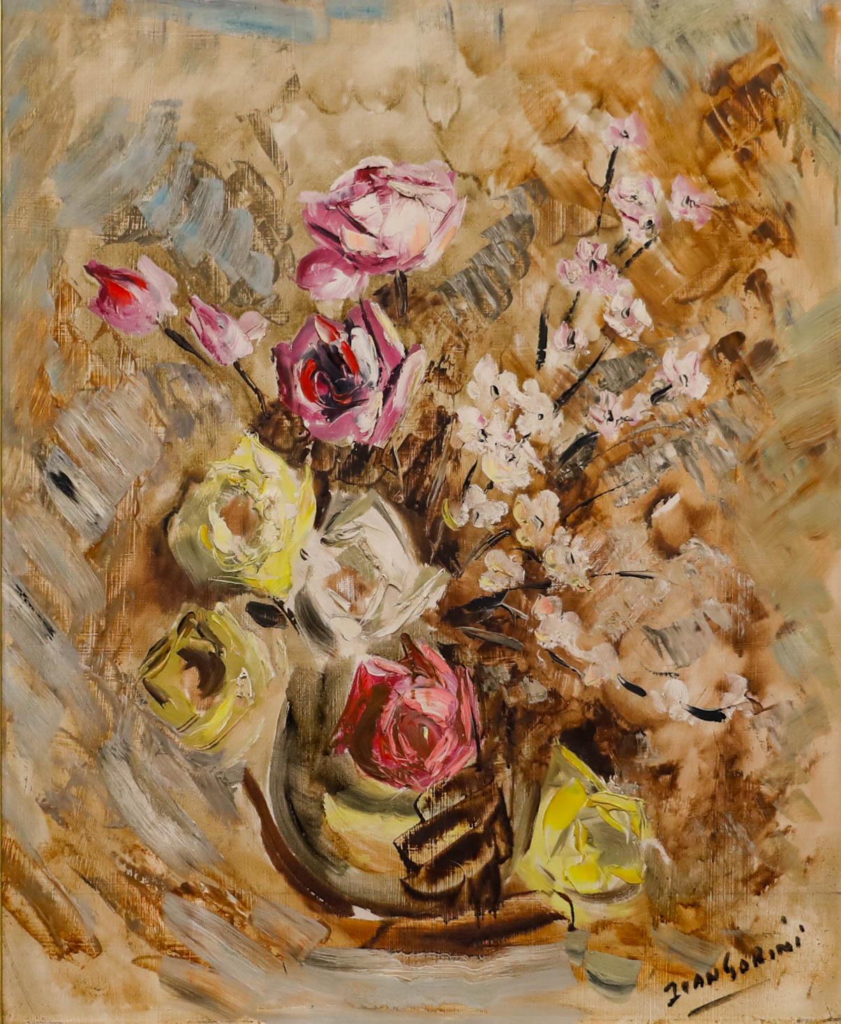 Ivan Gorini - Óleo enmarcado del siglo XX, Bouquet de Fleurs - Painting de  Ali Alışır