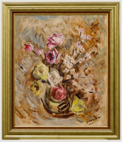 Ivan Gorini - Huile encadrée du 20ème siècle, Bouquet de Fleurs