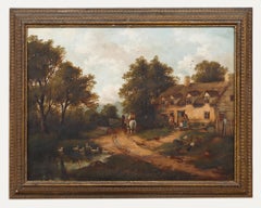 J.J. Hughes - Framed Late 19th Century Oil, A Cottage near Builth