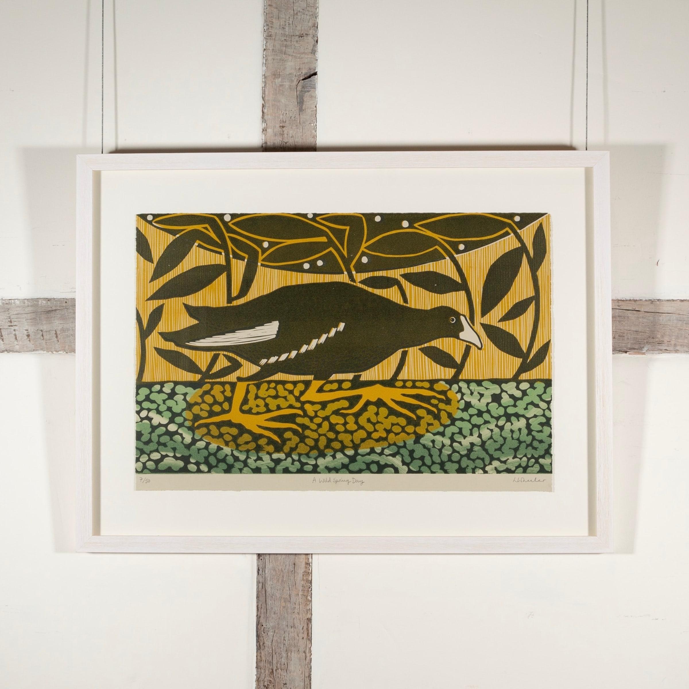 A Wild Spring Day, Woodcut Prints by Lizzie Wheeler, 2023 - Brown Animal Print by  Ali Alışır