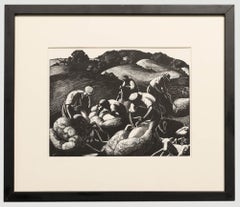 Clare Leighton (1898-1989) - 20th Century Woodcut, May Sheep Shearing