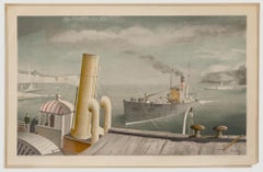 Vintage Felix Kelly (1914-1994) - 1940s Lithograph, Drifter and Paddle Steamers