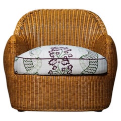 Ali Armchair in Stained Rattan, Plywood and HR Foam by POPUS EDITIONS