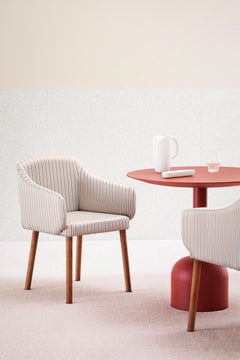 Ali Sessel mit Armlehne aus Buche und Nussbaumholzgestell und Sitz, von Philippe Tabet