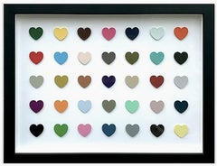 "Dot Painting, Smiley Face" framed