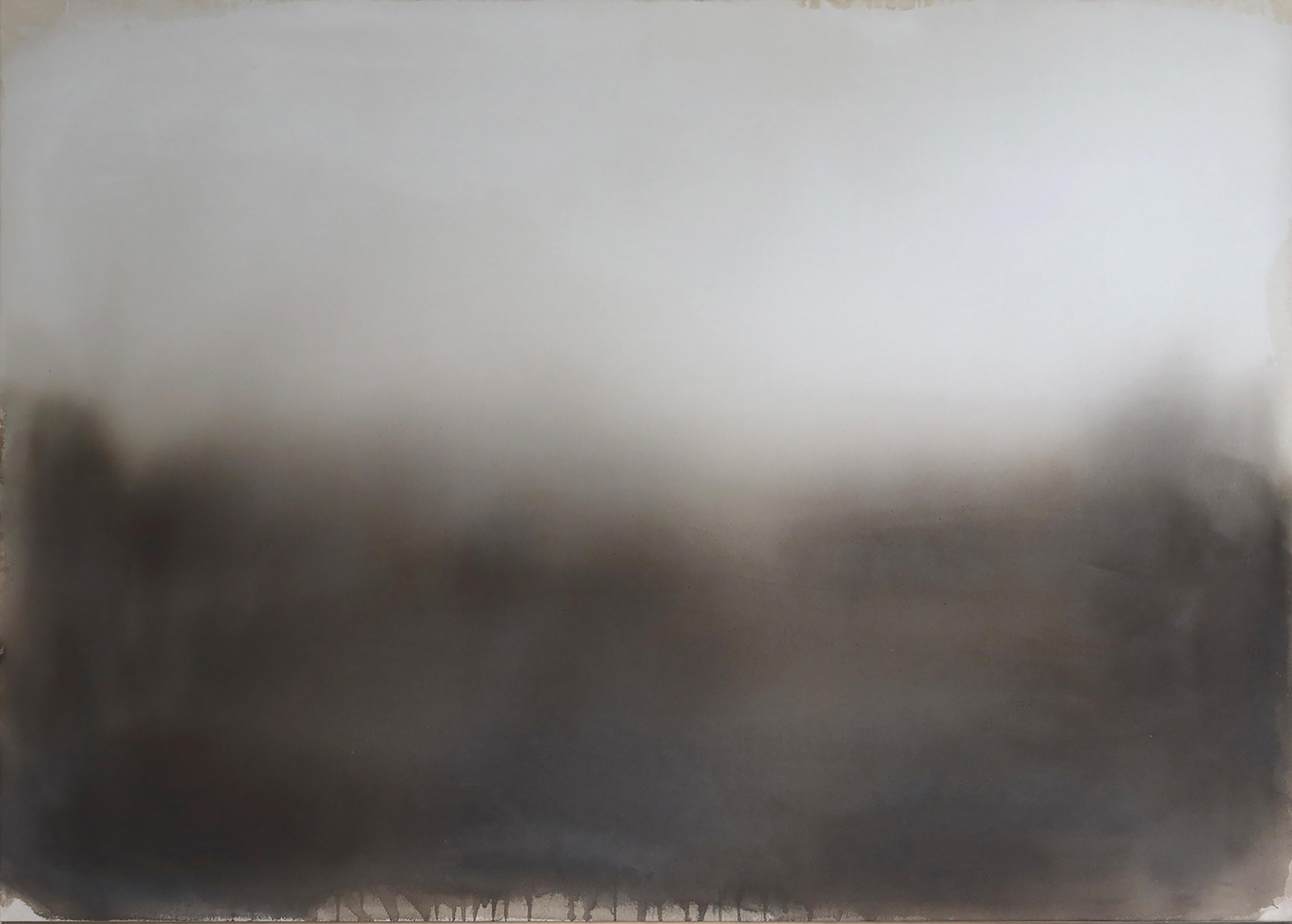 Ali Enache Abstract Painting - " I think I Missed Something "  Acrylic on Raw Canvas, Framed