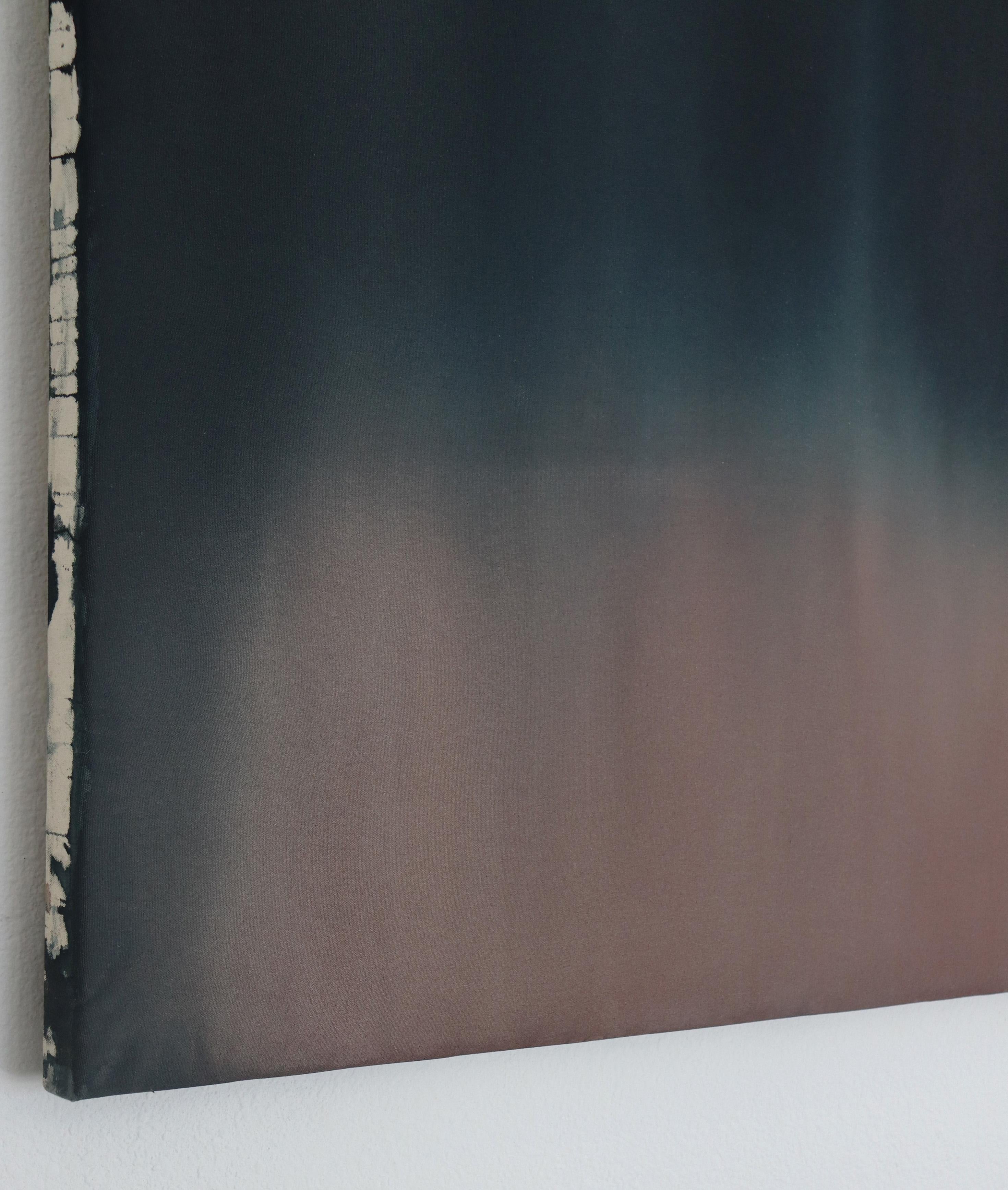 « Im Alot Like You Were »  Acrylique sur toile brute, encadrée - Noir Abstract Painting par Ali Enache