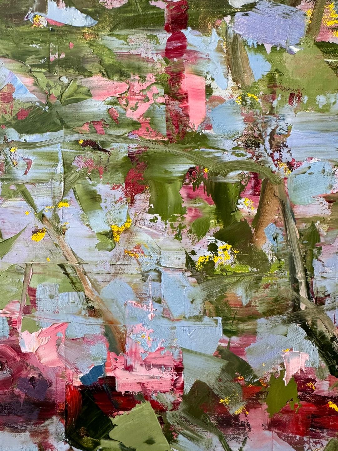 Blühende Äpfel (Braun), Landscape Painting, von Ali Hasmut