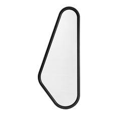 Customizable Black Matte Winged Wall Mirror,  Left Side - Ali Collection