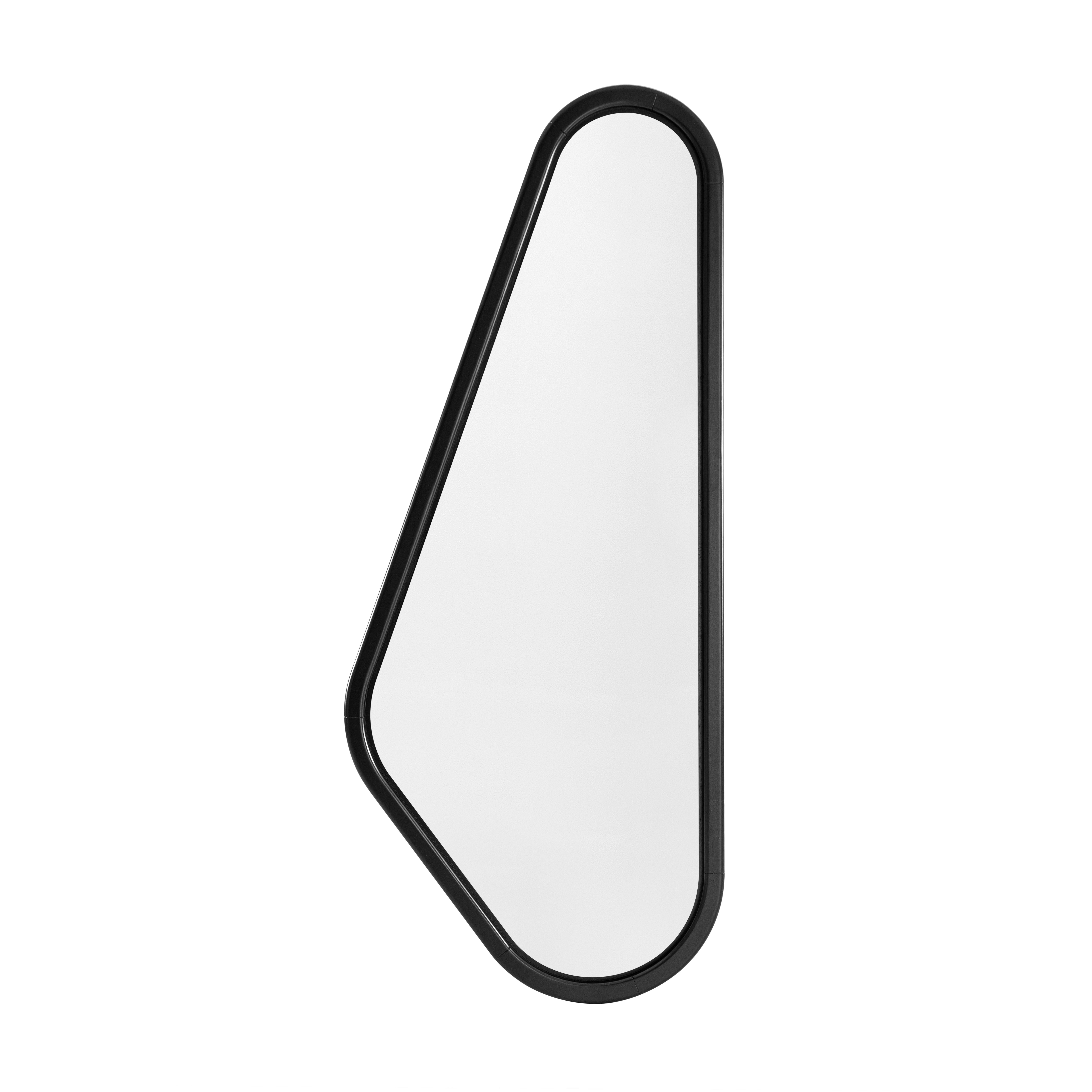 A pair of Ali mirrors designed by Studio + A! with black matte frames. Bring a touch of natural elegance and artistic inspiration into your home with the Ali mirrors, a striking pair crafted in wood. Designed by Studio + A!, the Ali mirrors take