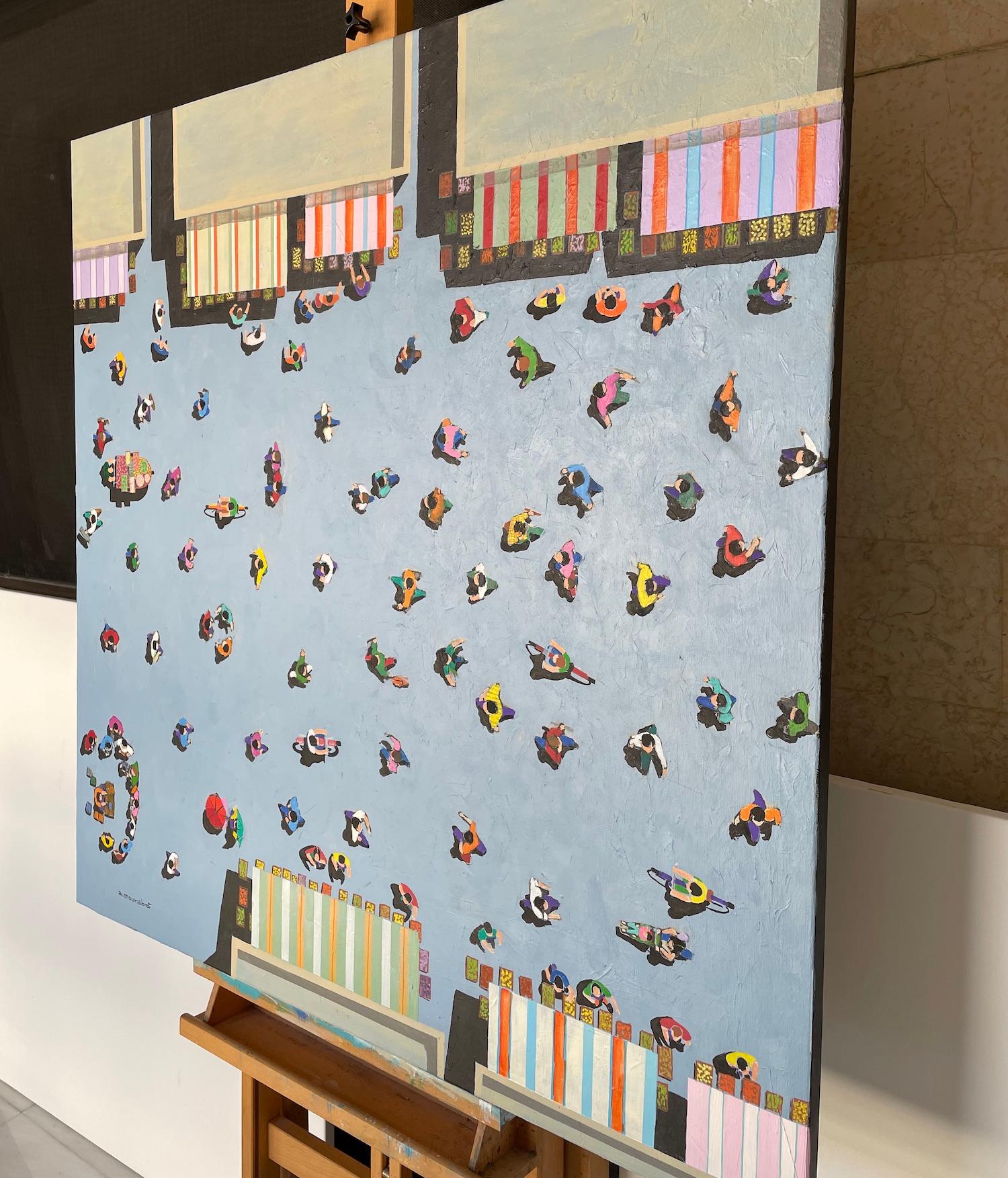 Un'opera vivace che ritrae un'affollata scena di mercato a mezzogiorno.

Ali Mourabet, artista e pittore, ha opere disponibili e online nella nostra galleria d'arte di Wychwood Art. Il tema costante che attraversa gli affascinanti dipinti di Ali