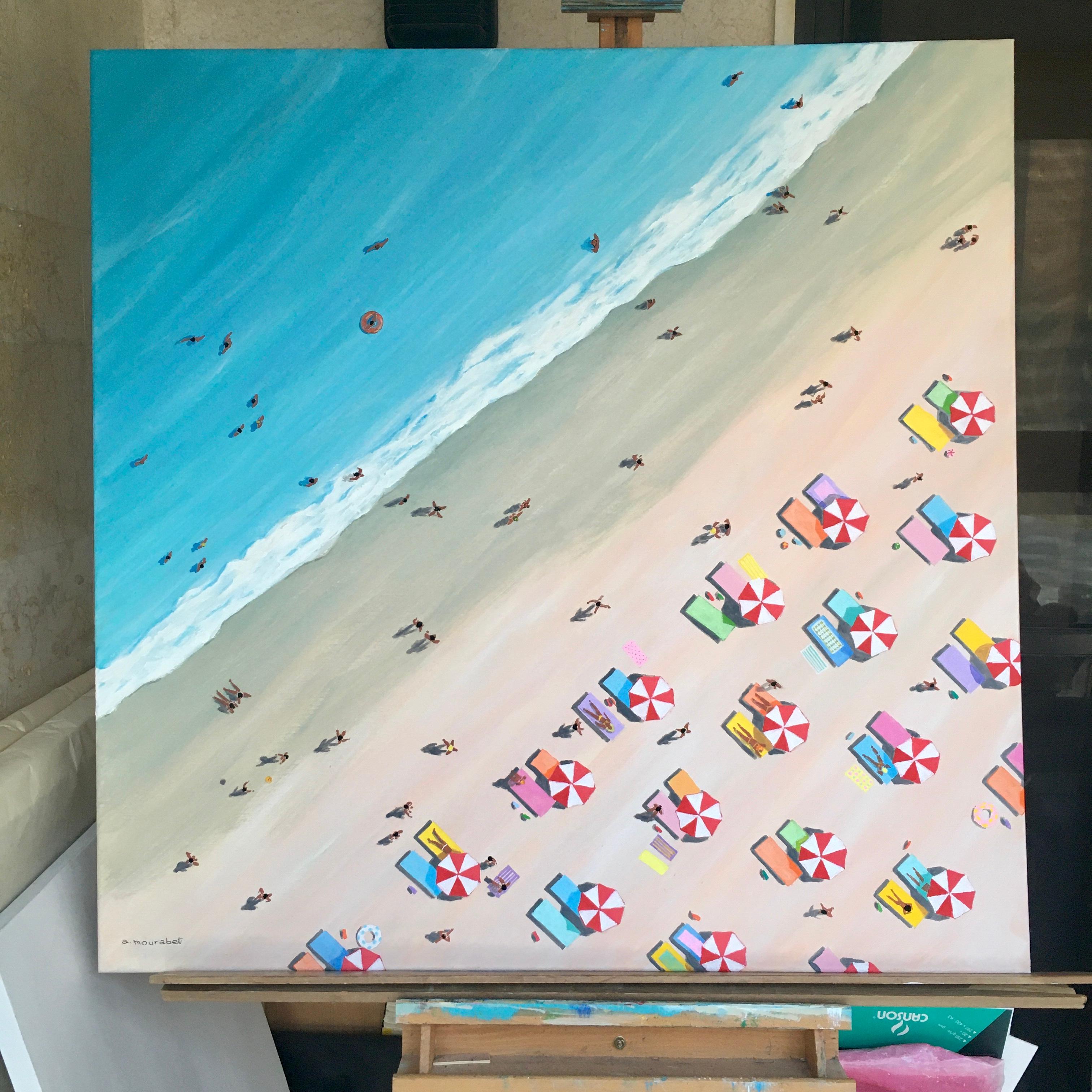 Day at the Beach by Ali Mourabet contemporary painting  For Sale 1