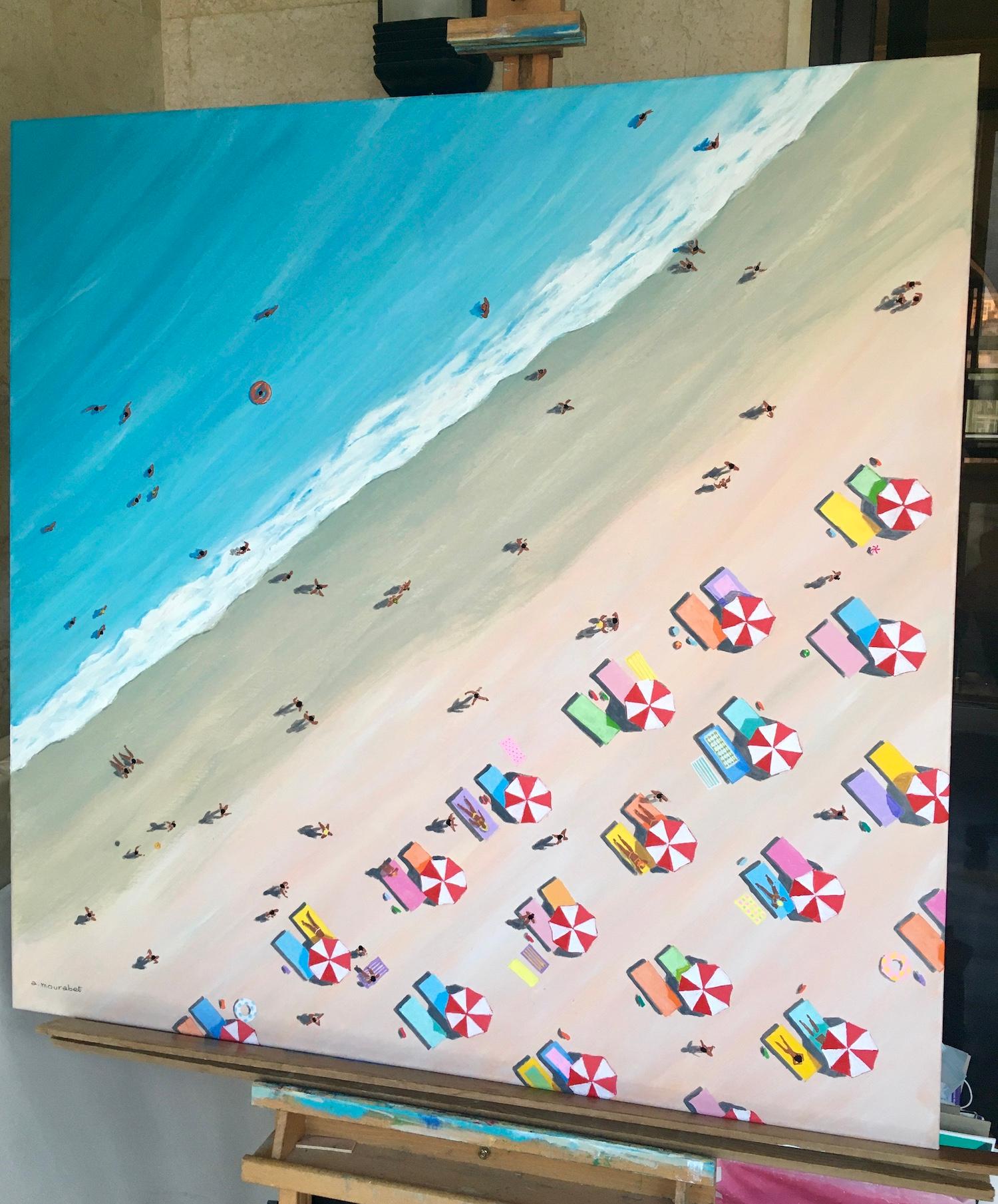 Day at the Beach by Ali Mourabet contemporary painting  For Sale 3