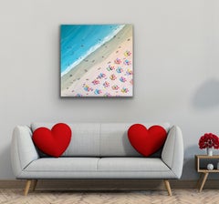 Day At The Beach, Original painting, Aerial Painting, Contemporary art