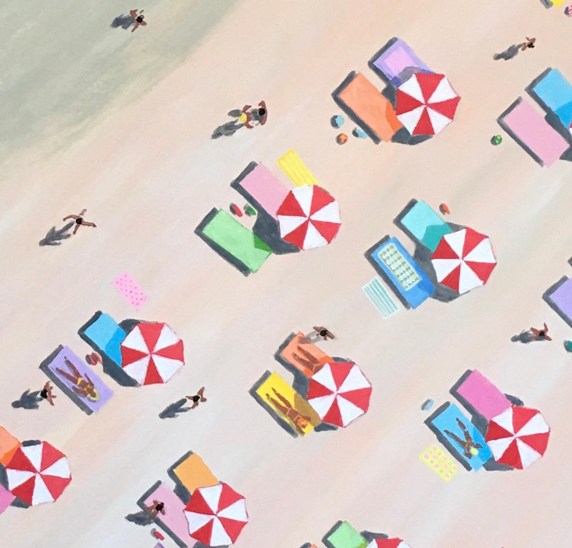 Day At The Beach, Originalgemälde, Luftbild, Zeitgenössische Kunst im Angebot 2