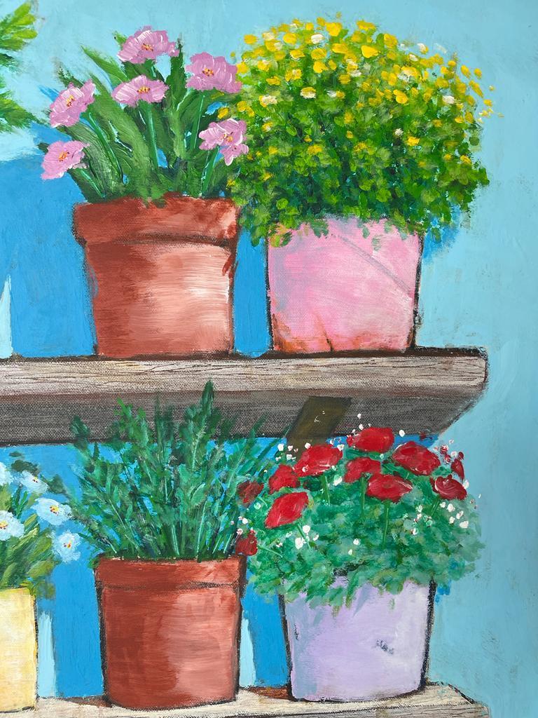 Hängender Garten von Ali Mourabet Acryl auf Leinwand, Gemälde mit Blumenmuster im Angebot 2