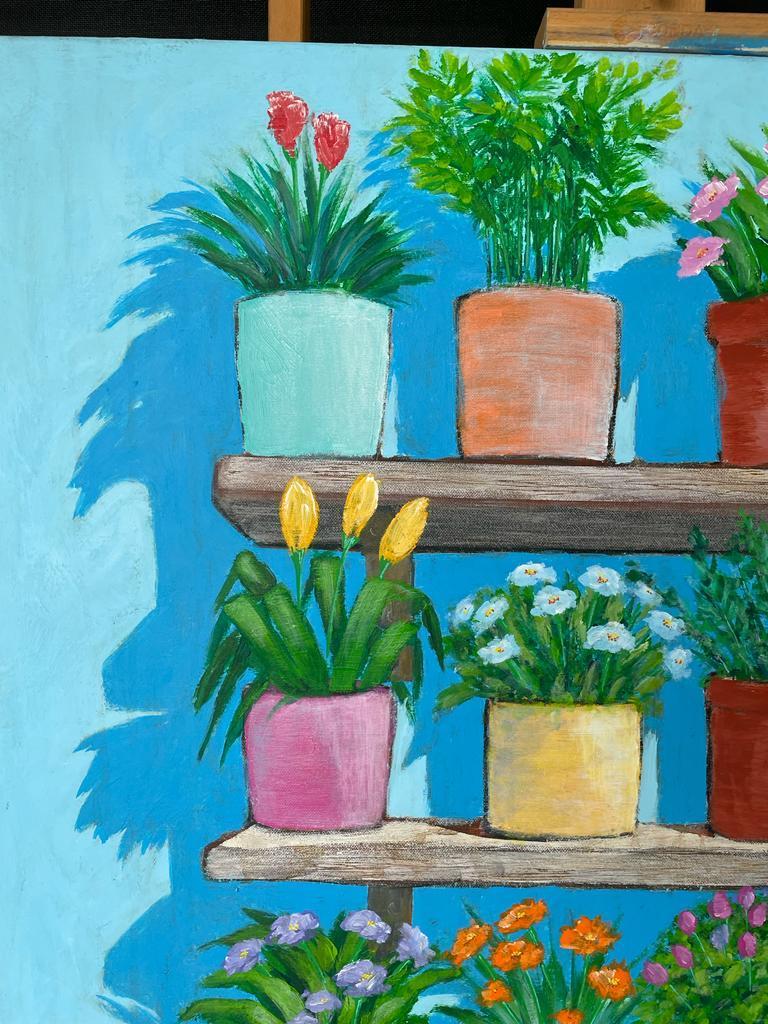 Hängender Garten von Ali Mourabet Acryl auf Leinwand, Gemälde mit Blumenmuster im Angebot 3