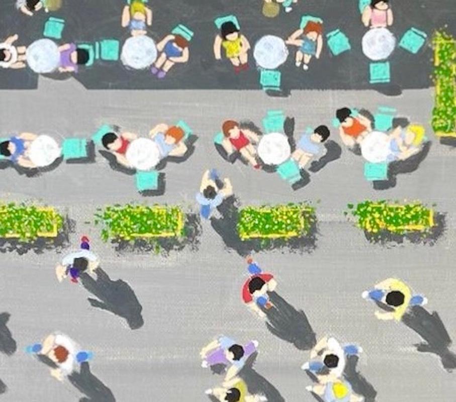 Mattina del weekend e ora di punta, dittico, Pittura originale, Pittura aerea in vendita 2