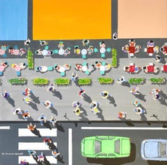 Mattina del weekend e ora di punta, dittico, Pittura originale, Pittura aerea