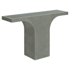 Tavolo consolle Alia in pelle scamosciata