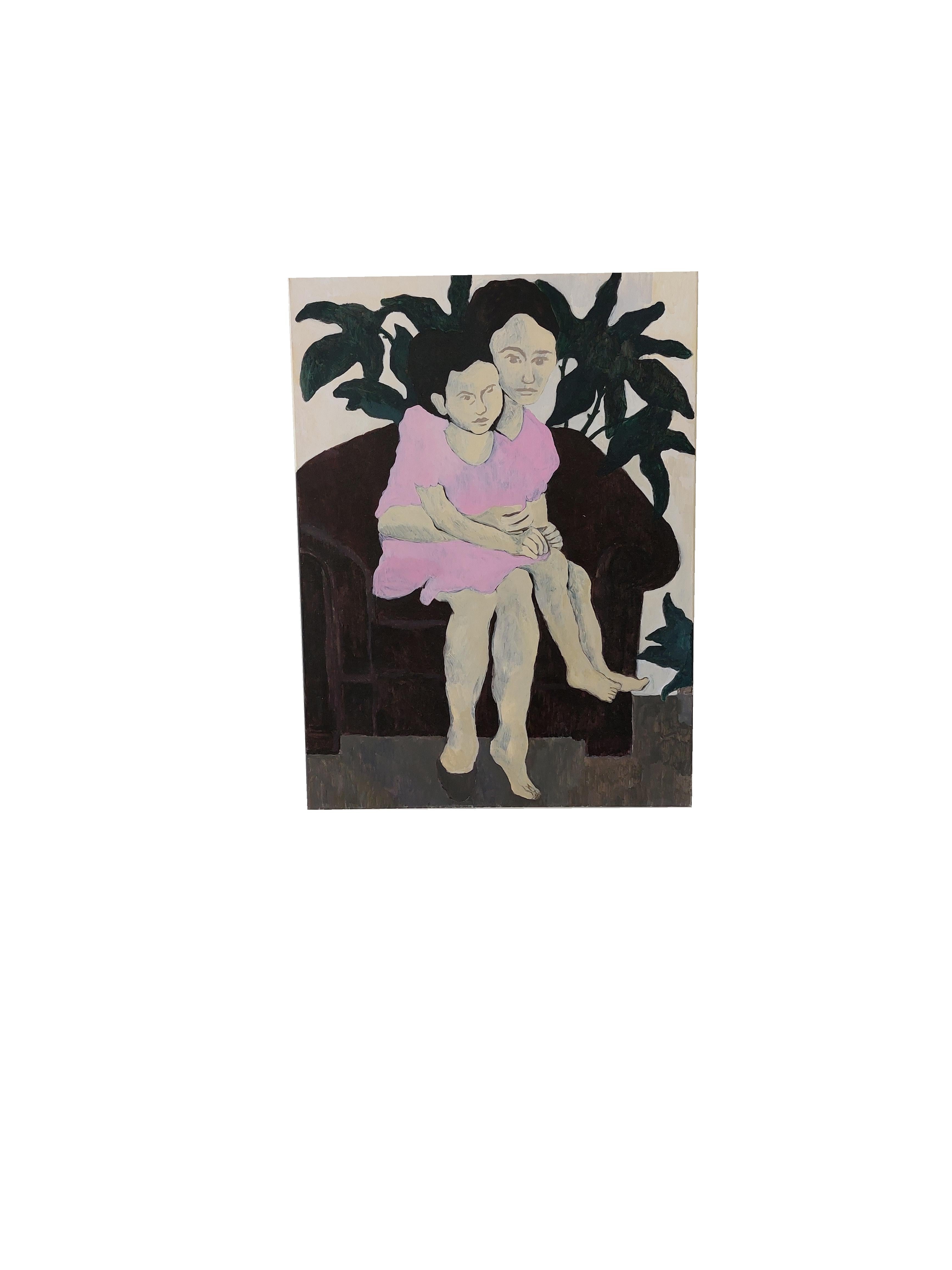 Madre e figlia - Pittura, Acrilico su tela - Painting Contemporaneo di Aliaa Essam