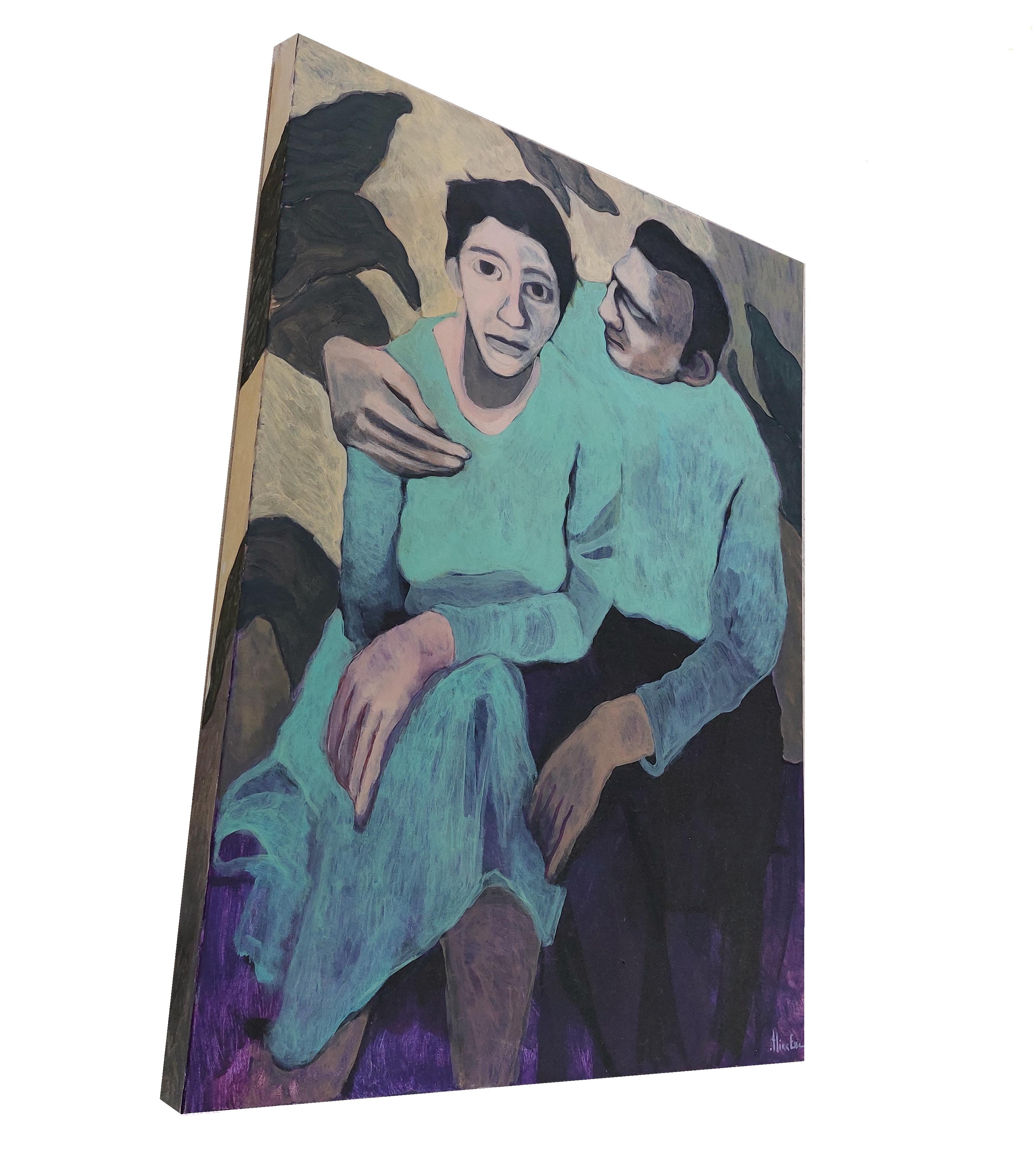Unspoken - Pittura, Acrilico su tela in vendita 1