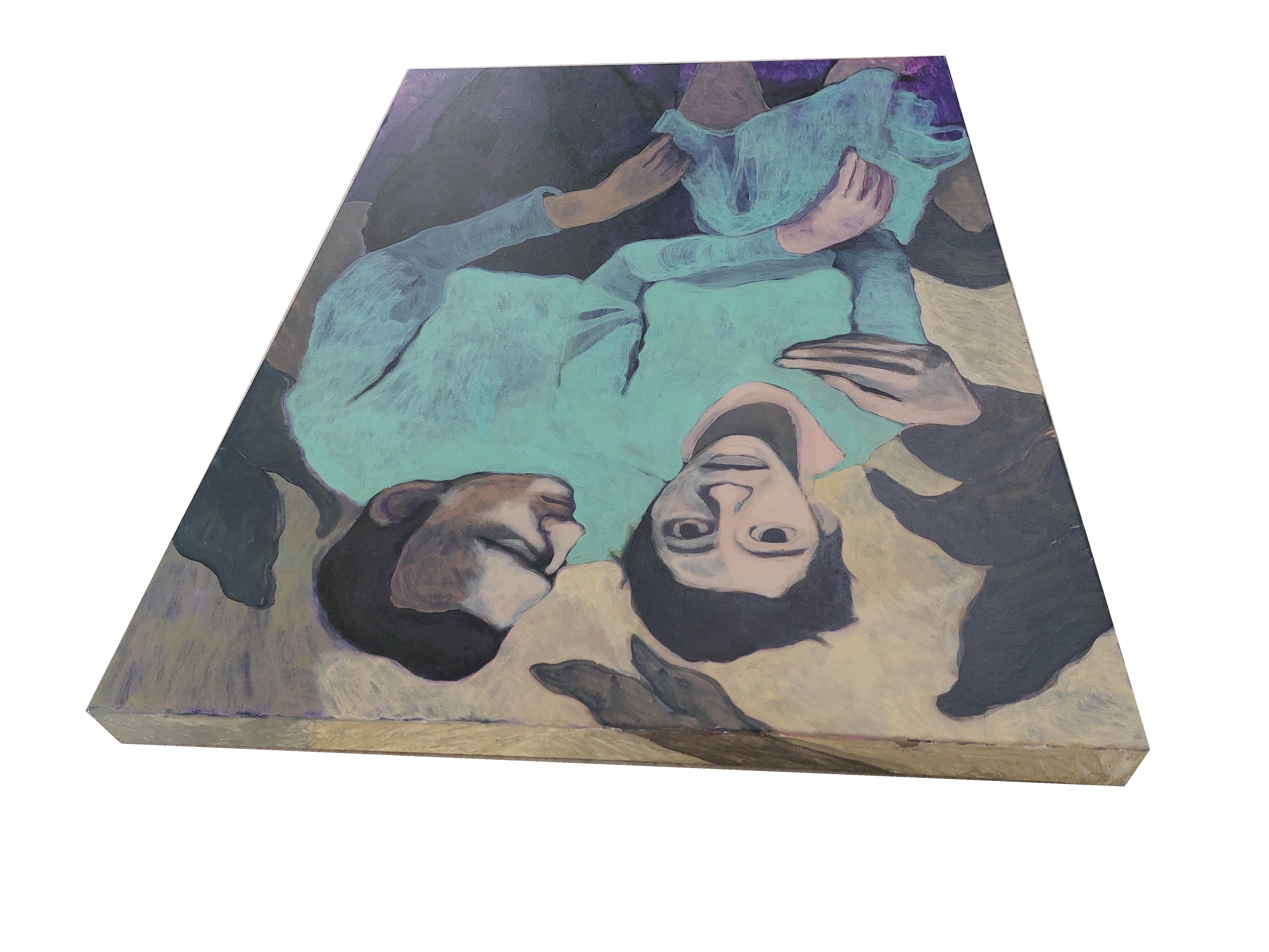 Unspoken - Pittura, Acrilico su tela in vendita 2
