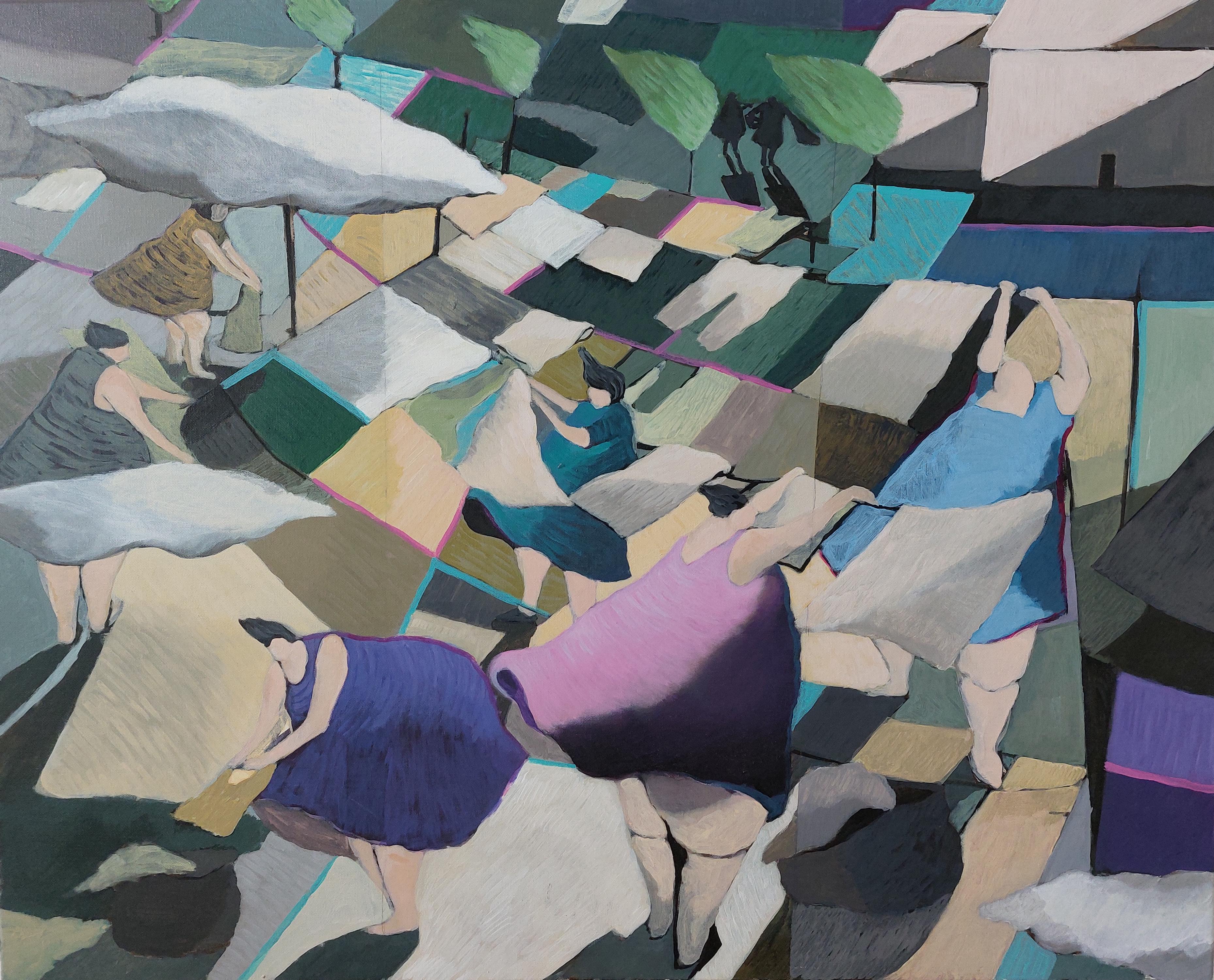 Windiger Tag - Gemälde, Acryl auf Leinwand – Painting von Aliaa Essam