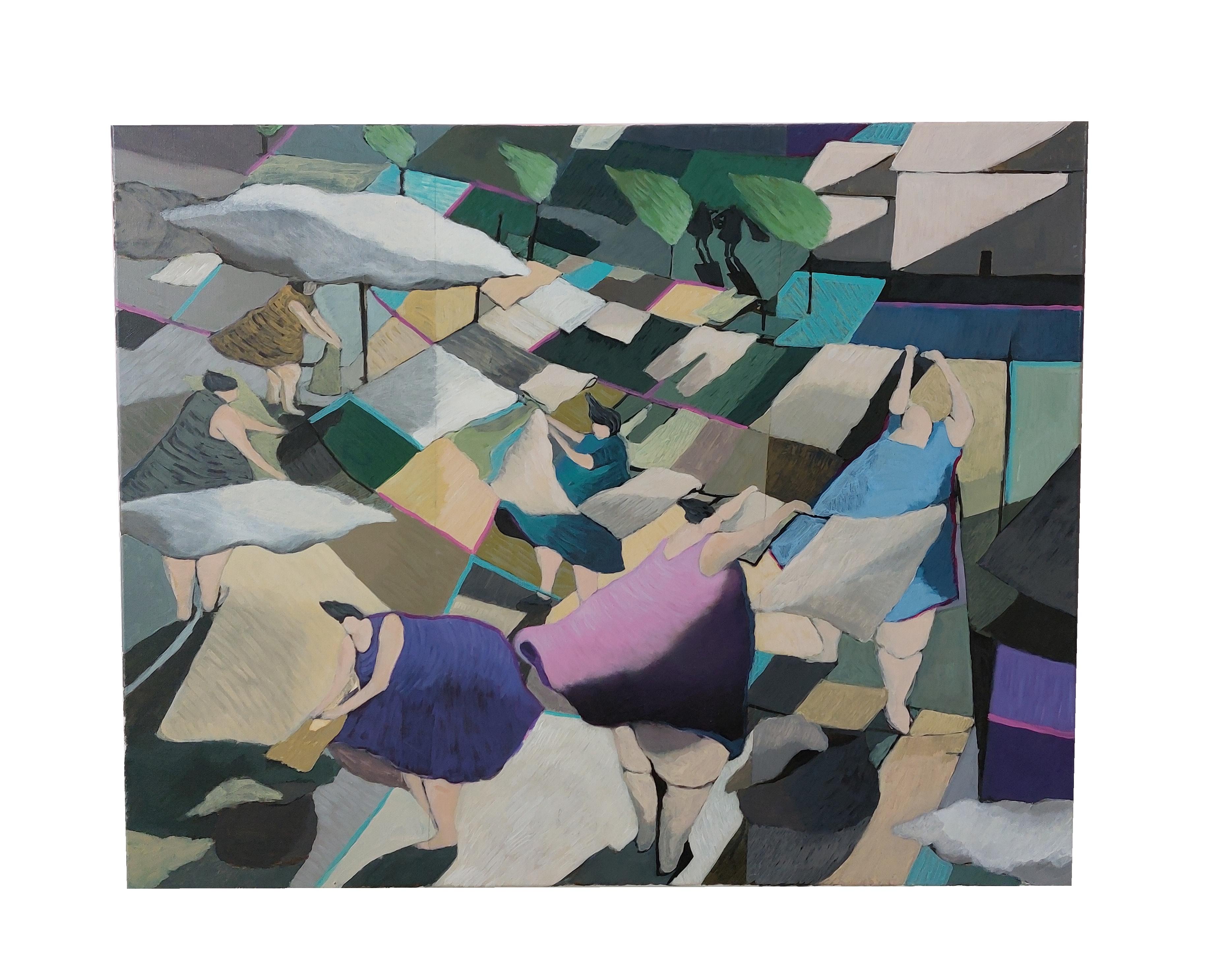 Windiger Tag - Gemälde, Acryl auf Leinwand (Zeitgenössisch), Painting, von Aliaa Essam