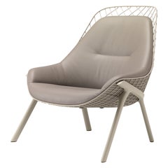 Fauteuil d'extérieur Gran Kobi avec assise et cadre en aluminium laqué sable Alias 035