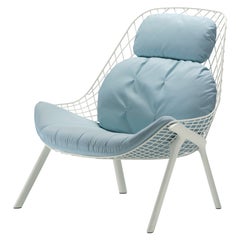 Fauteuil d'extérieur Gran Kobi avec assise et cadre en aluminium laqué blanc Alias 035