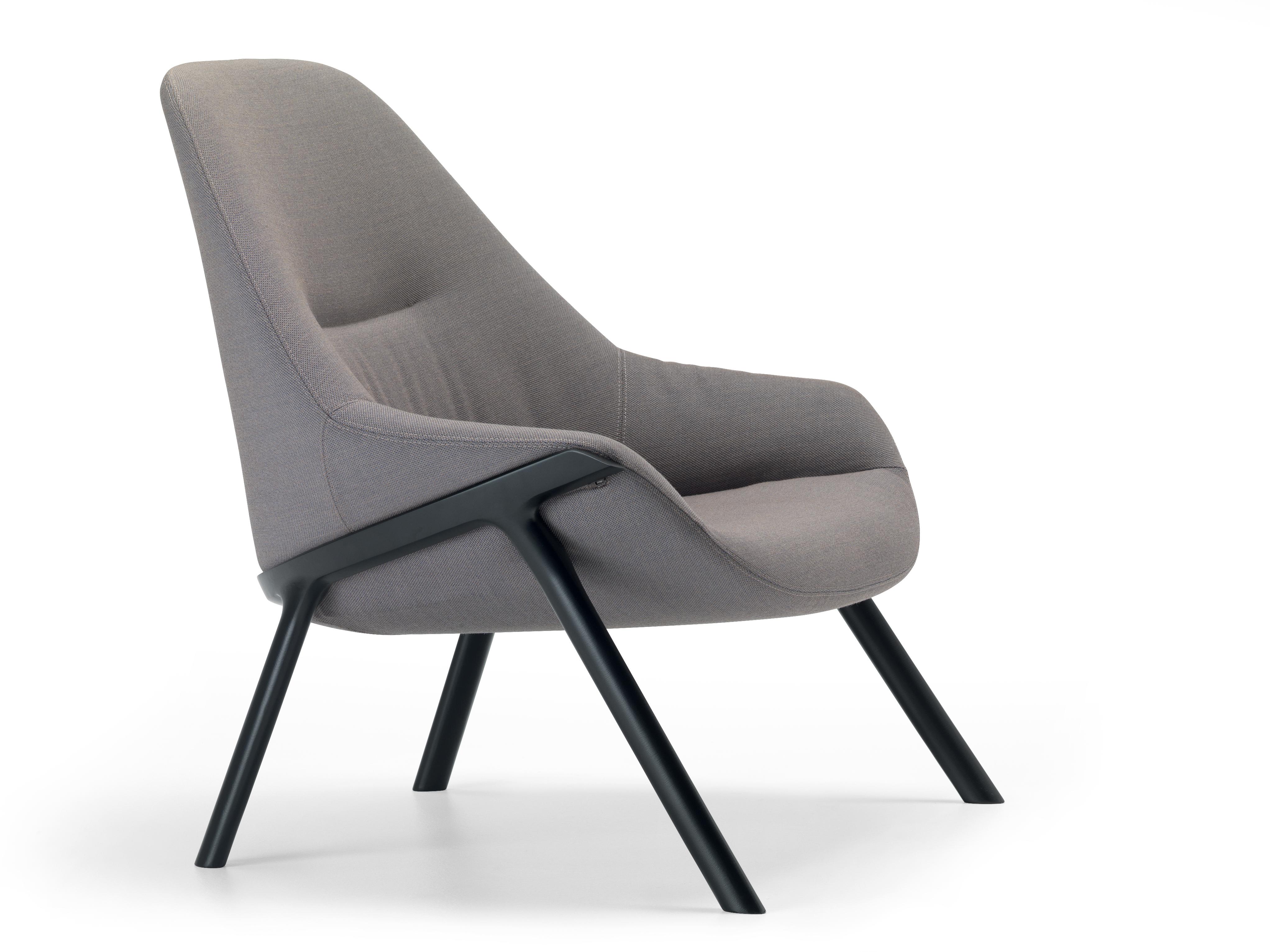 Alias 038 Gran Kobi Essentiel Armchair with Grey Seat and Black Lacquered Frame by Patrick Norguet

Armchair with structure in lacquered aluminium. Cushion in expanded polyurethane with cover in fabric or leather.Cover is not removable.It is