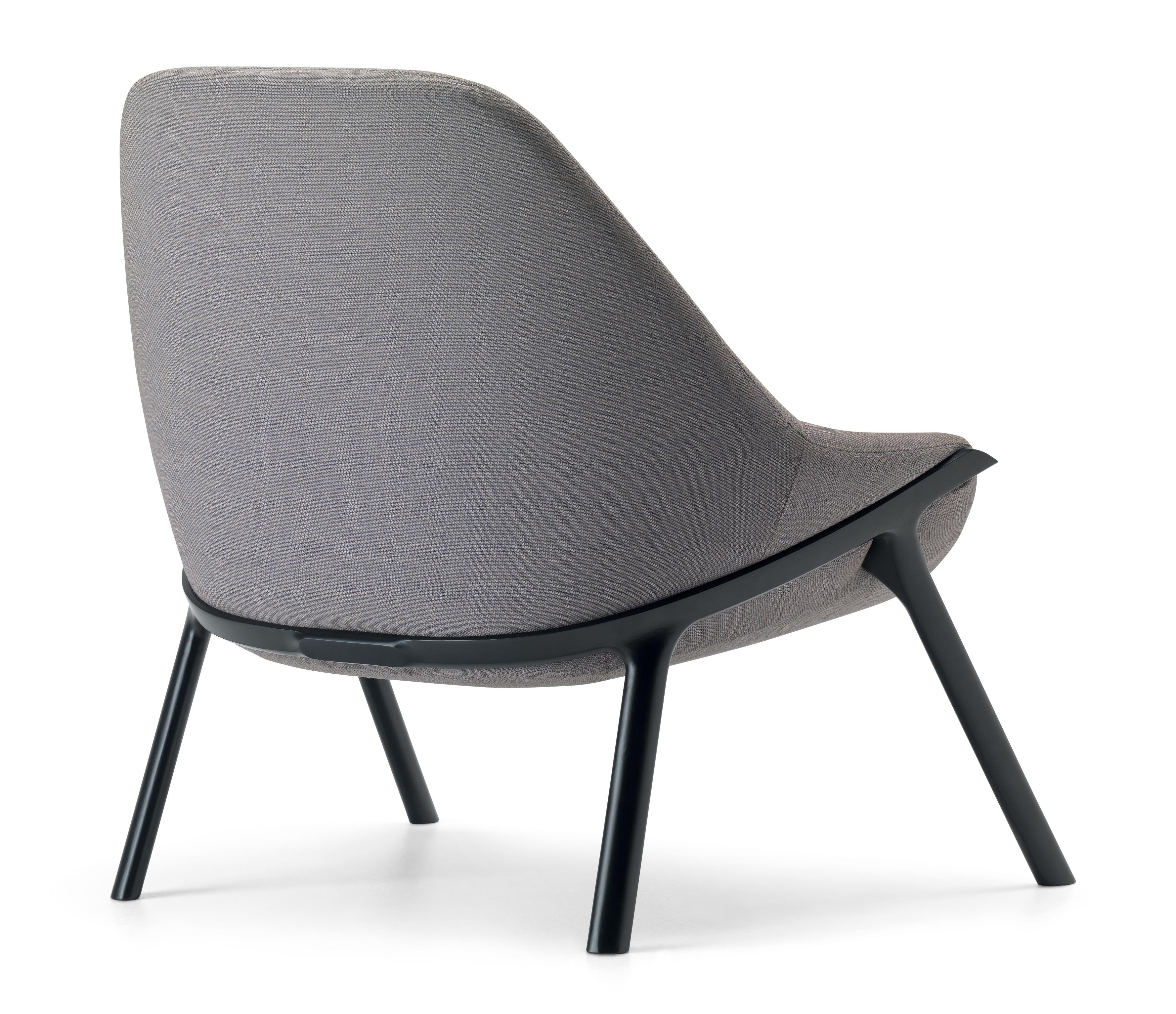 Italian Alias 038 Gran Kobi Essentiel Armchair with Grey Seat and Black Lacquered Frame For Sale