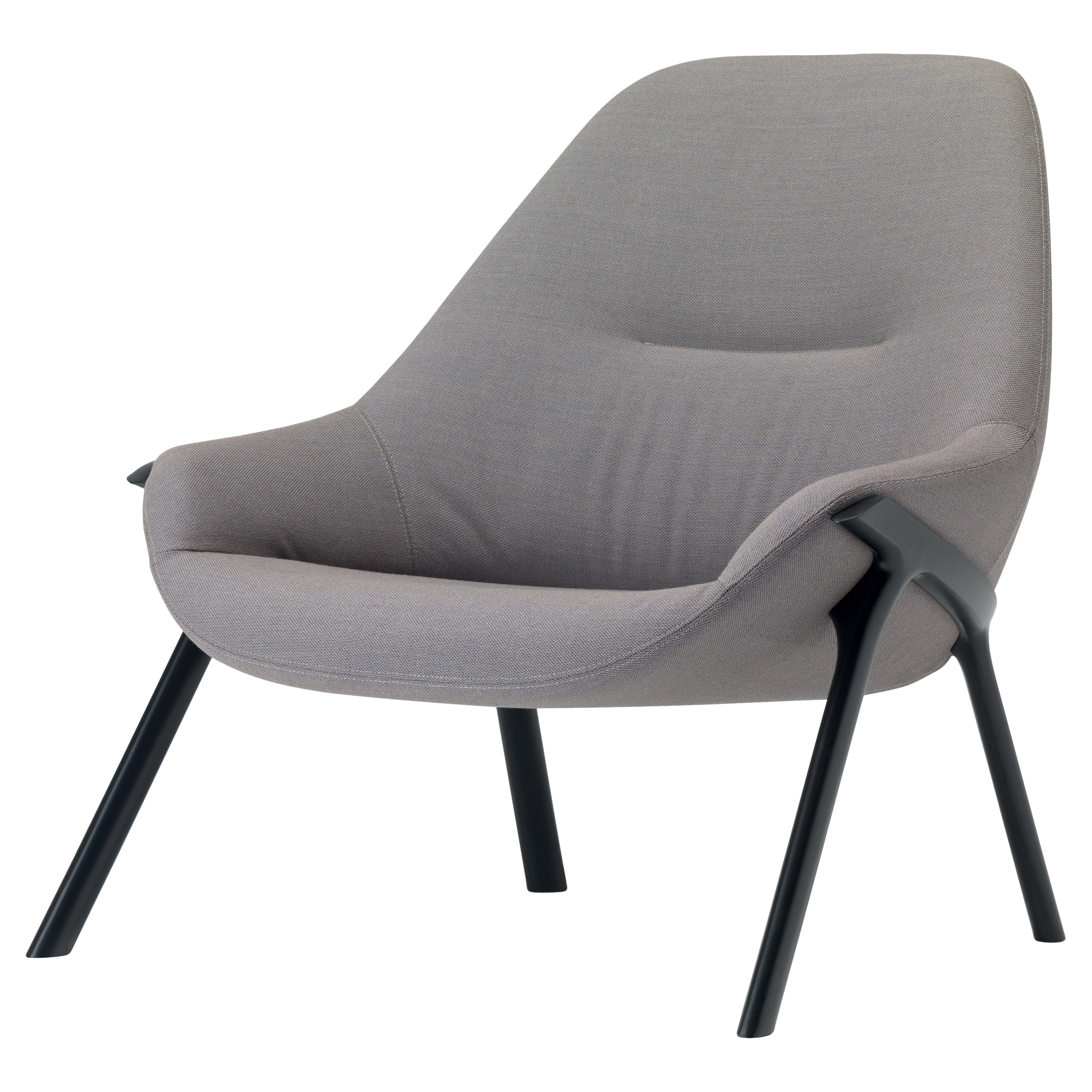 Alias 038 Sillón Gran Kobi Essentiel con asiento gris y estructura lacada en negro