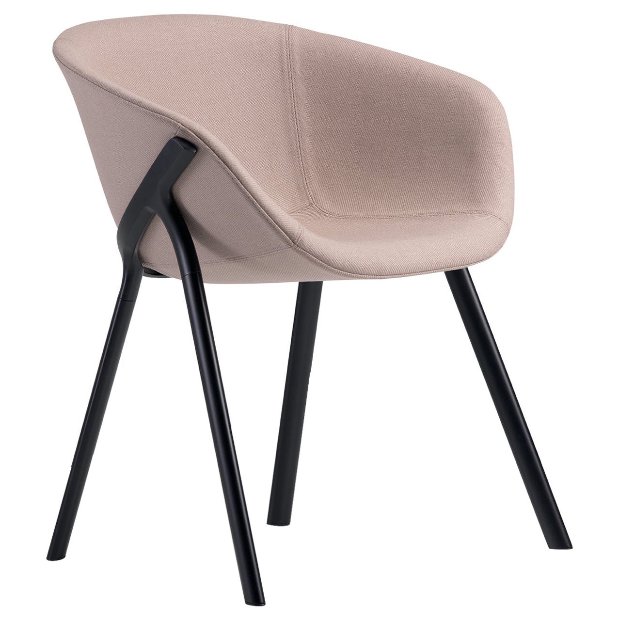Alias 03A Chaise souple Kobi avec assise en tapisserie Brown et cadre laqué noir
