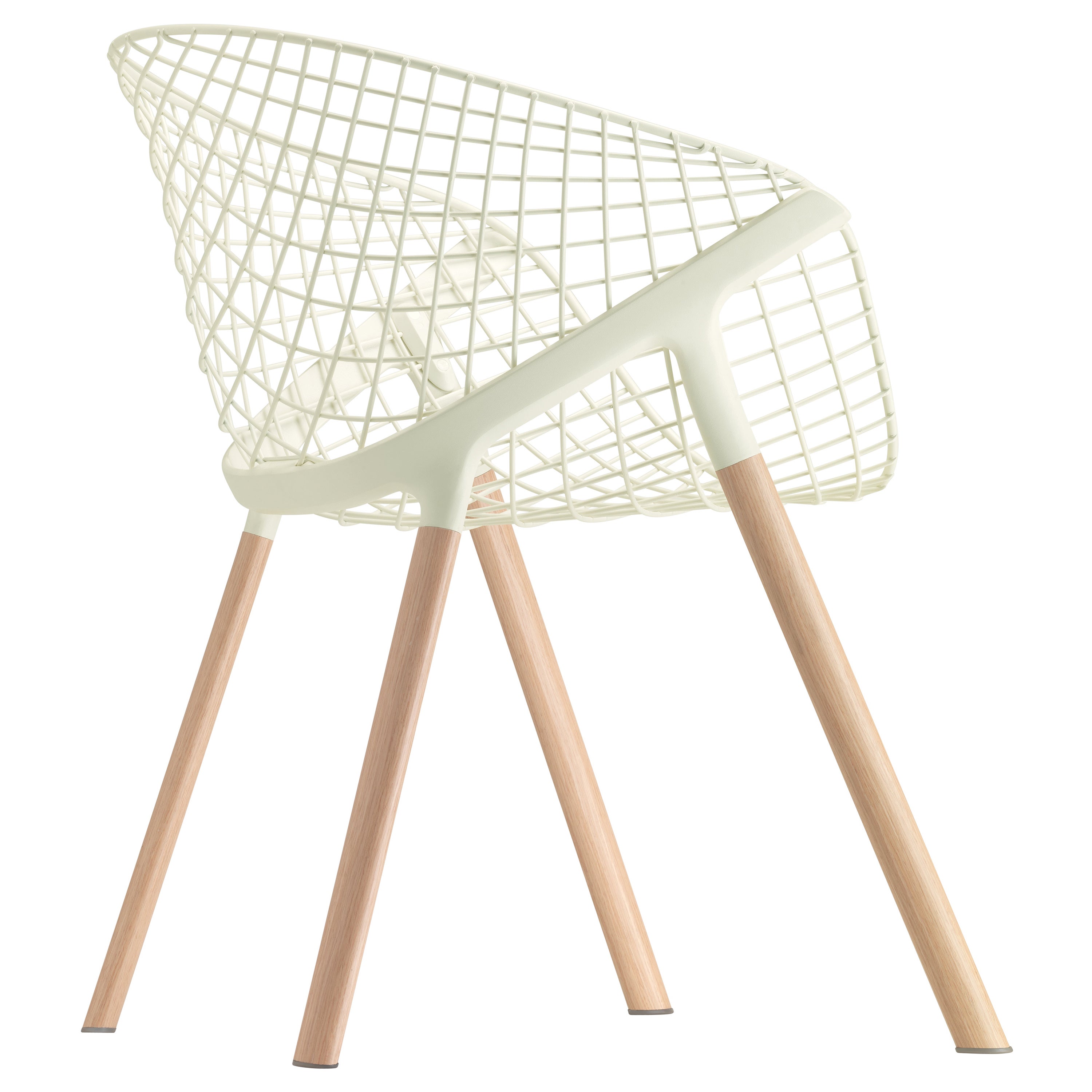 Alias 041 Sedia Kobi Wood con struttura in legno laccato bianco e Oak naturale