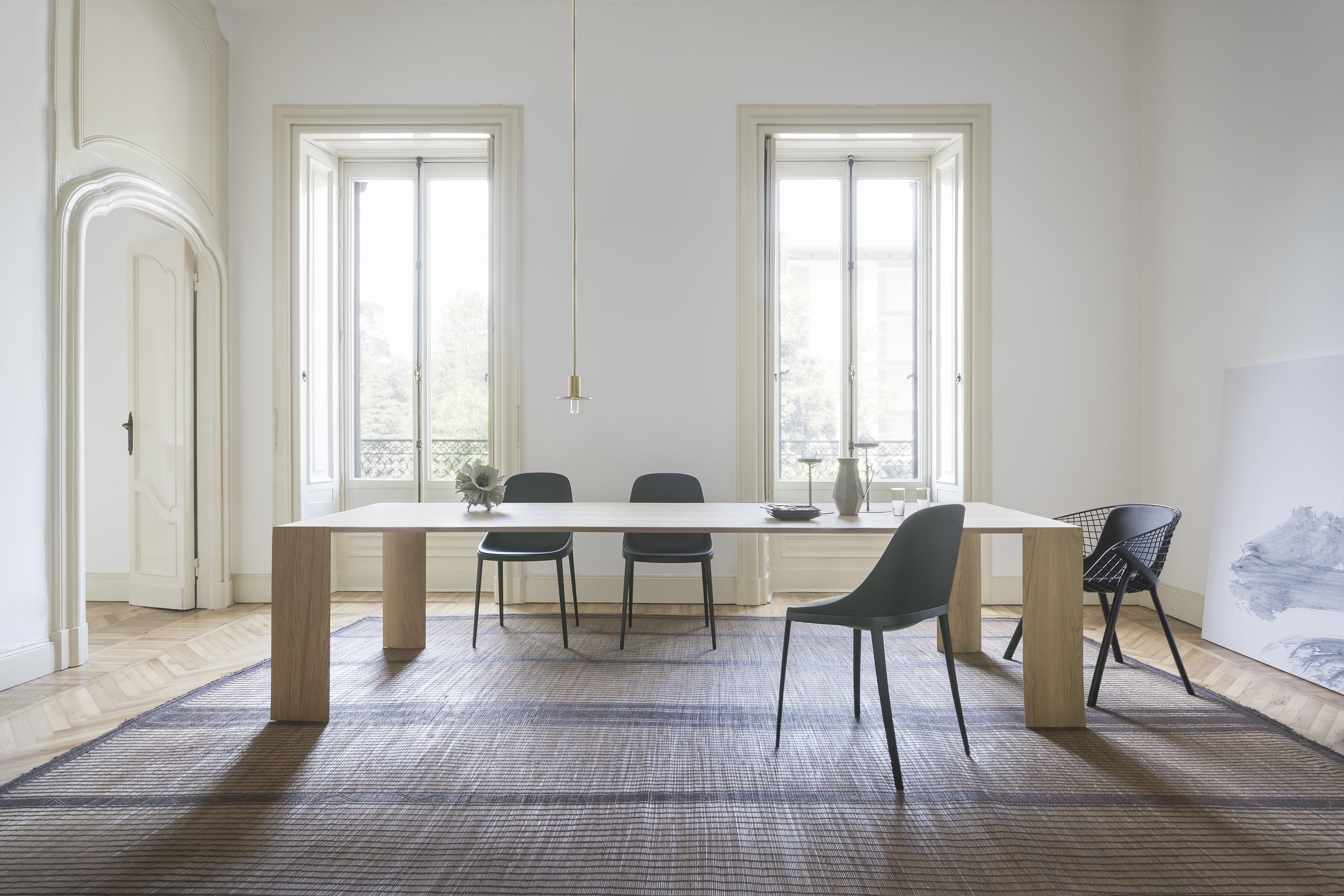 Contemporary Alias 053 Hiwood Large Table with Dark Oak Top by Gabriele e Oscar Buratti For Sale