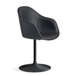 Alias 07G New Lady Soft Calyx Chair in Black Leather Seat &Lacquered Steel Frame