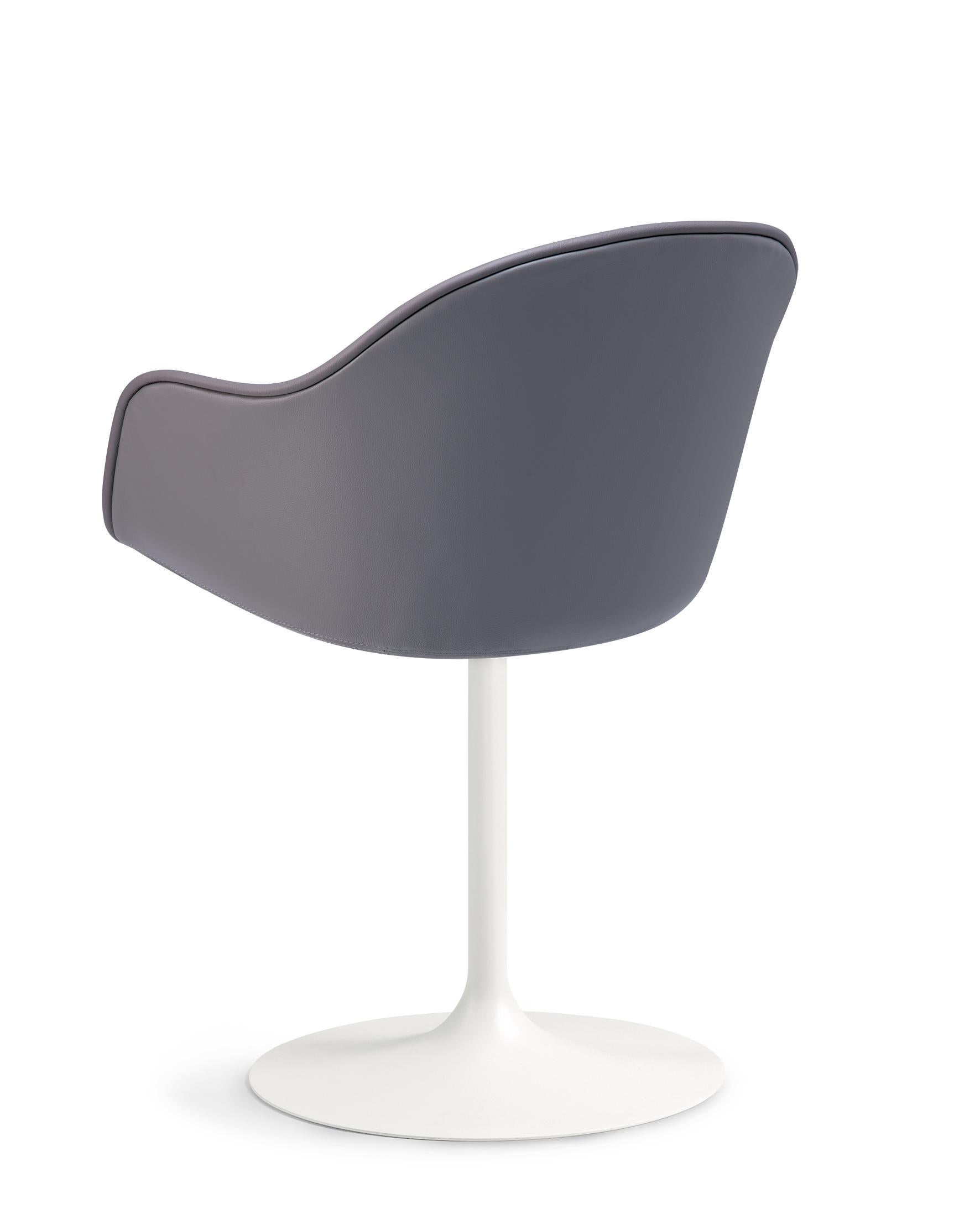 Italian Alias 07G New Lady Soft Calyx Chair with Upholstery Seat & Lacquered Steel Frame For Sale