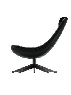 Alias 090 Manzù Lounge Chair in Black Leather Seat with Lacquered Aluminum Frame