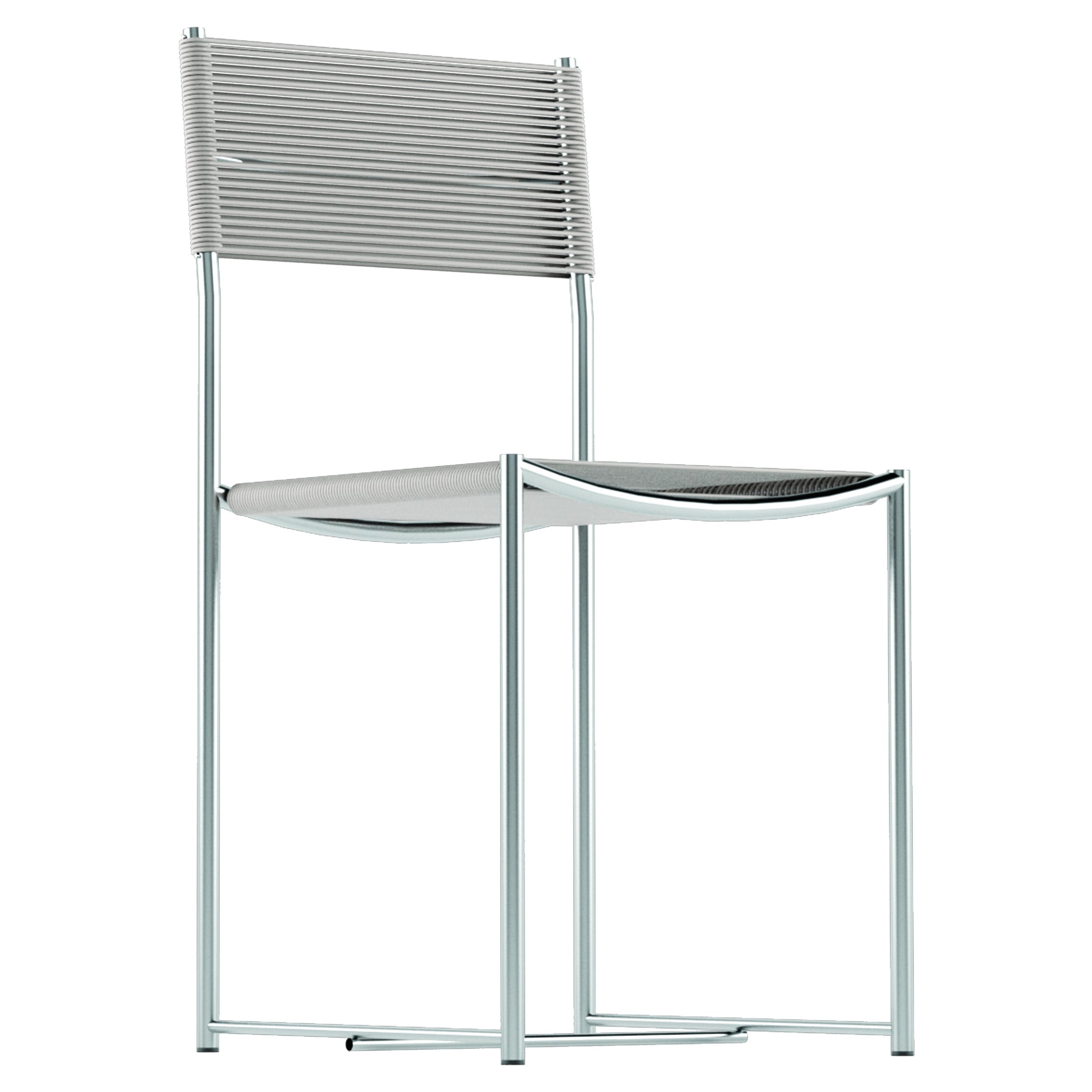 Alias 101 Spaghettistuhl mit Sitz aus PVC in Beige und verchromtem Stahlgestell im Angebot