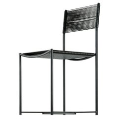 Alias 101 Spaghettistuhl mit schwarzem PVC-Sitz und schwarz lackiertem Stahlgestell