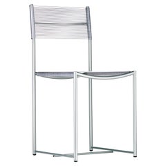 Alias 101 Spaghettistuhl mit Sitz aus klarem PVC und verchromtem Stahlgestell
