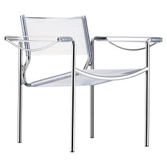 Alias 109 Spaghetti Armchair with Clear PVC Seat and Chromed Steel Frame