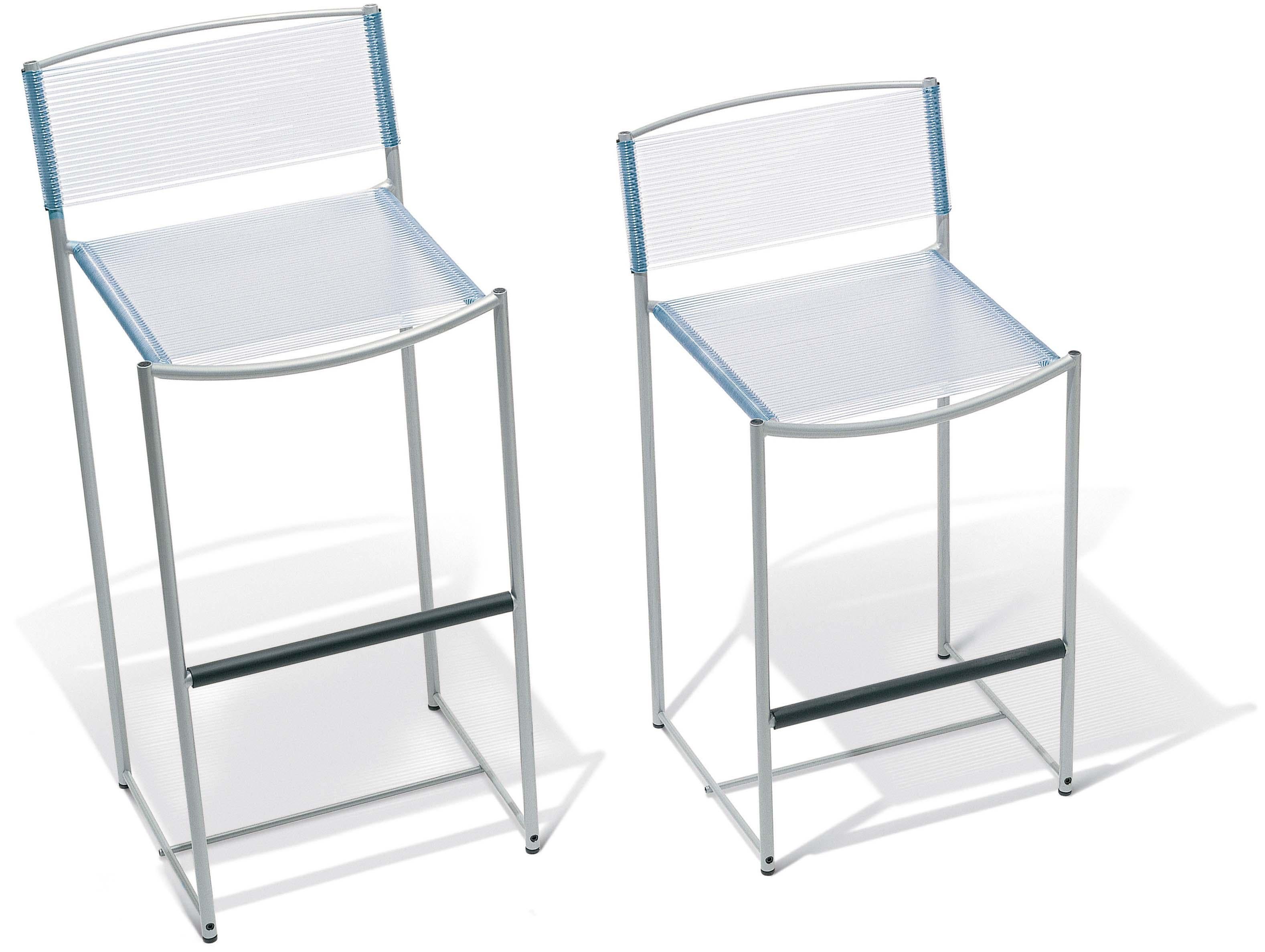 Alias 164 Spaghetti Stool with Clear PVC Seat and Chromed Steel Frame  In New Condition For Sale In Brooklyn, NY